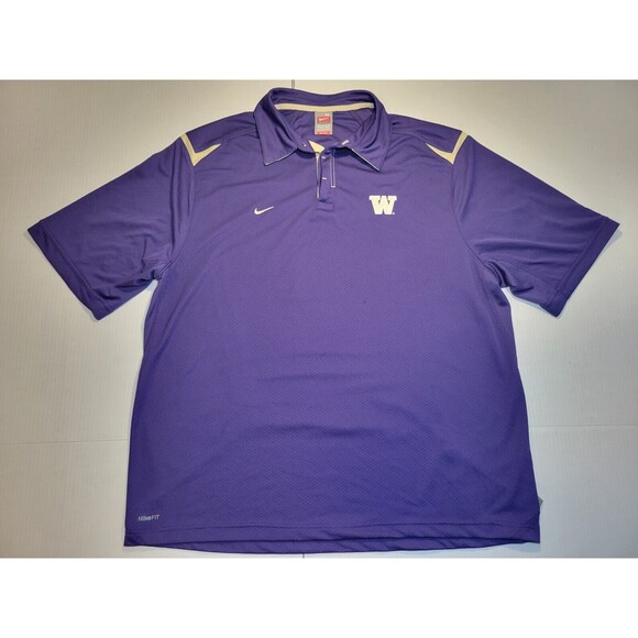 Vintage University of Washington Huskie‎ Dawgs Team Nike Polo Mens XL NikeFit - Picture 1 of 10